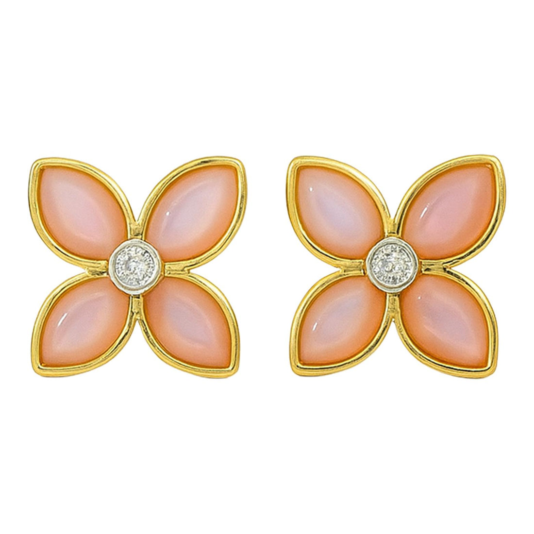 Pink Clover Stud Earrings