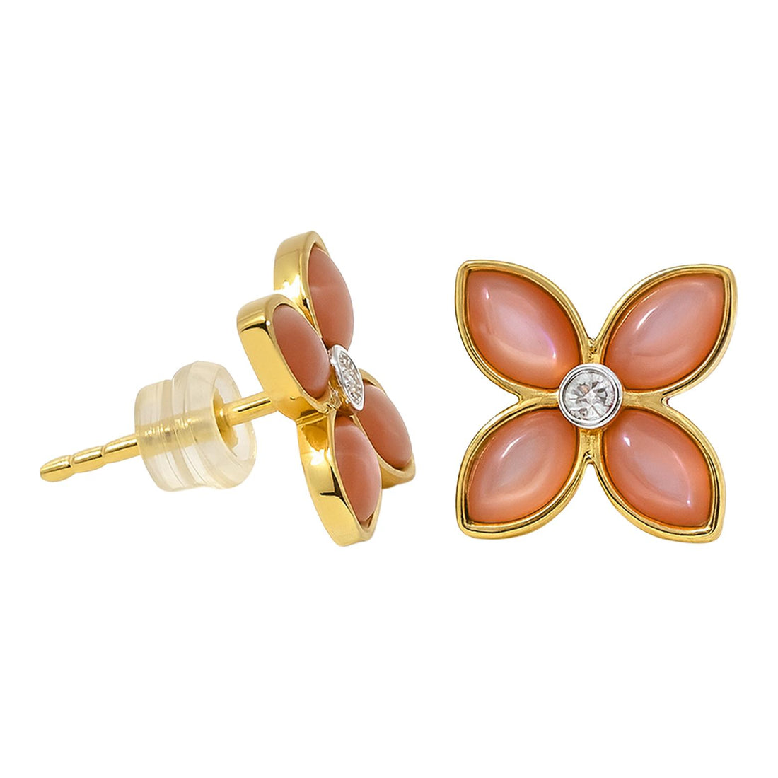 Pink Clover Stud Earrings