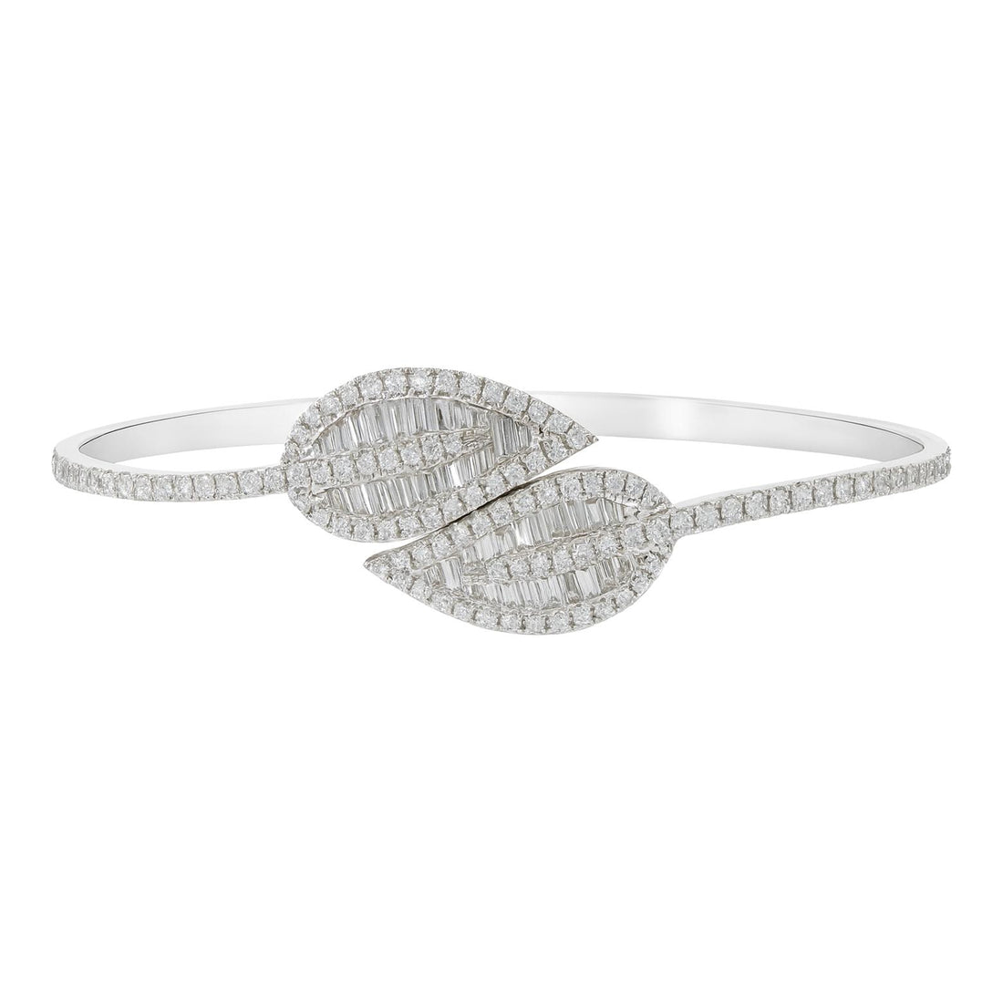 Double Leaf Diamond Cuff