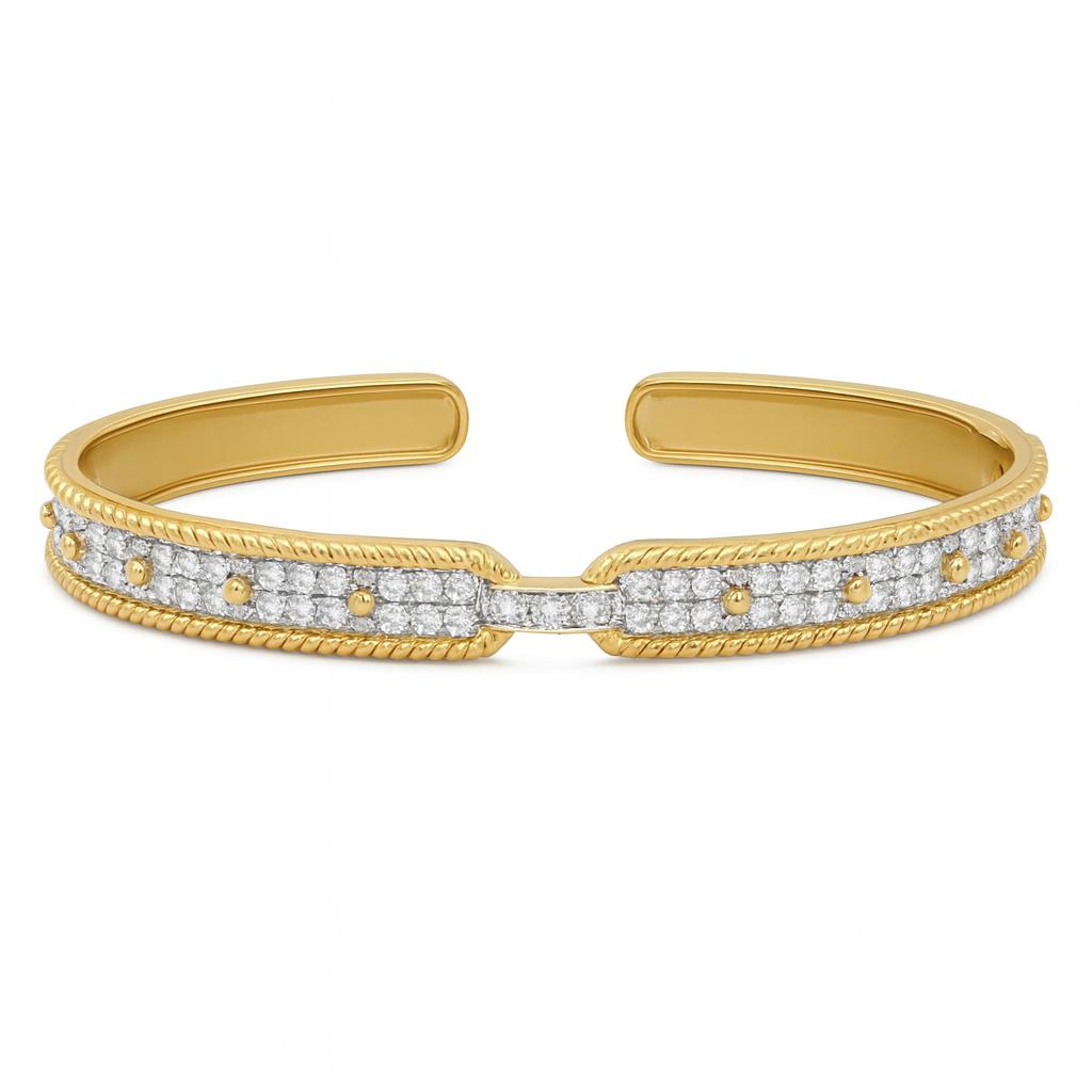 Beaded Diamond Open Cuff