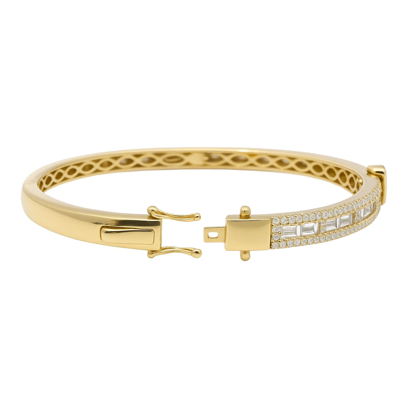 Diamond Baguette Flower Cuff