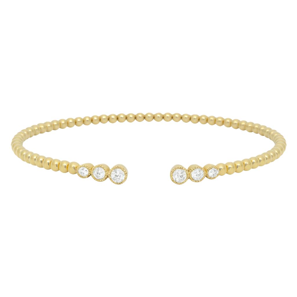 Beaded Diamond Open Cuff