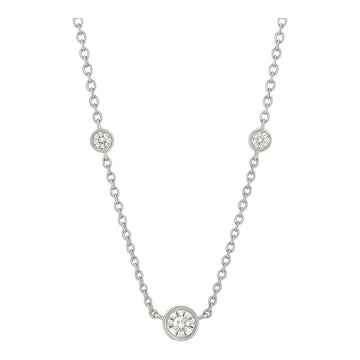 Bezel Diamond Station Necklace