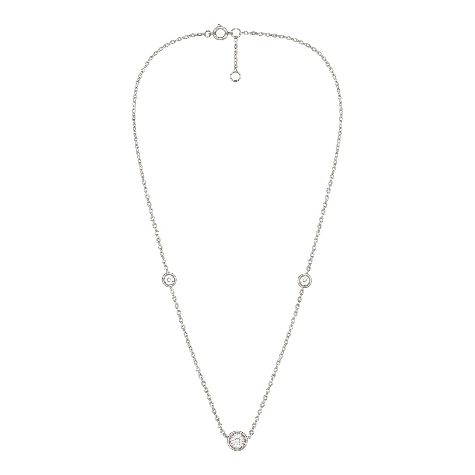 Bezel Diamond Station Necklace