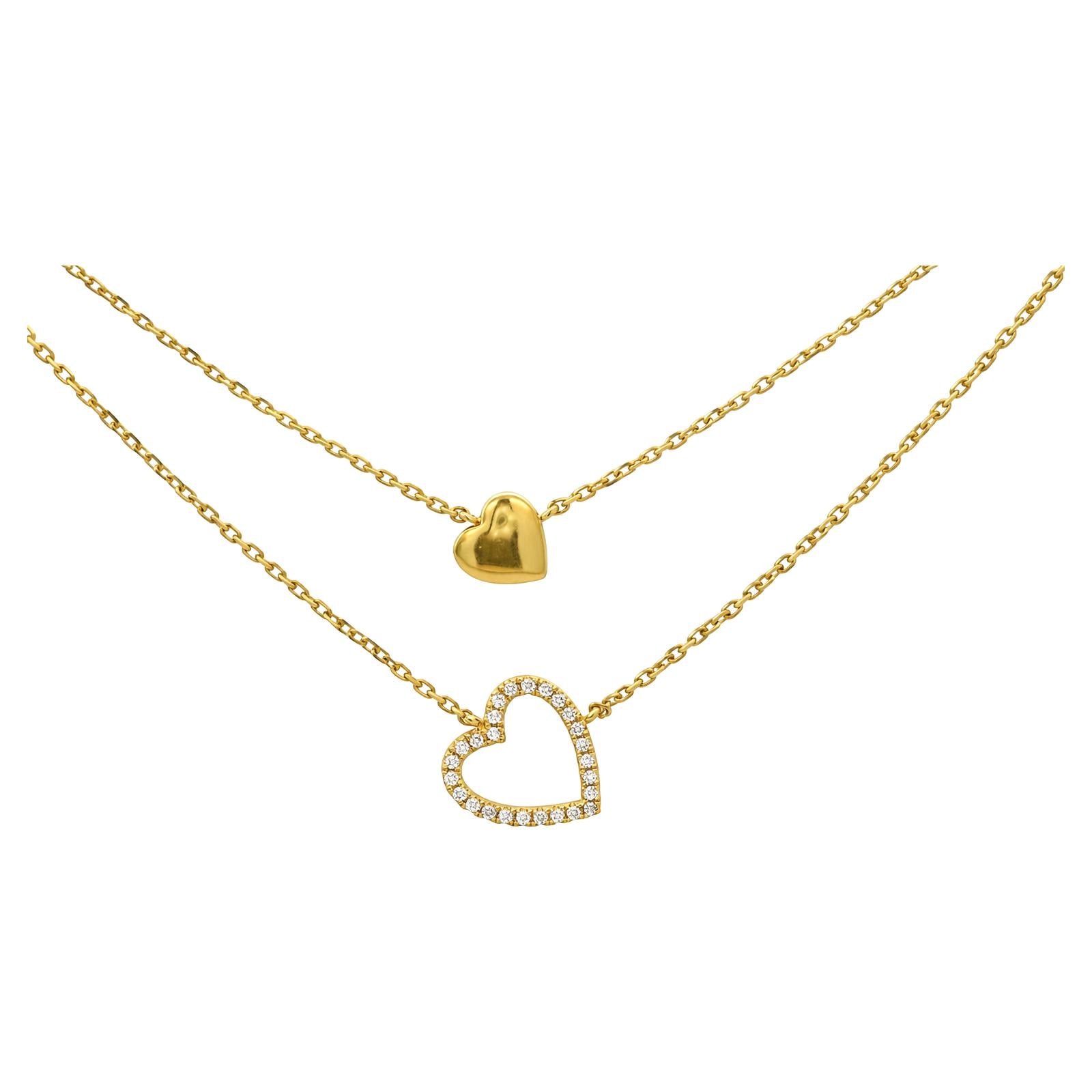 Double Heart Diamond Necklace