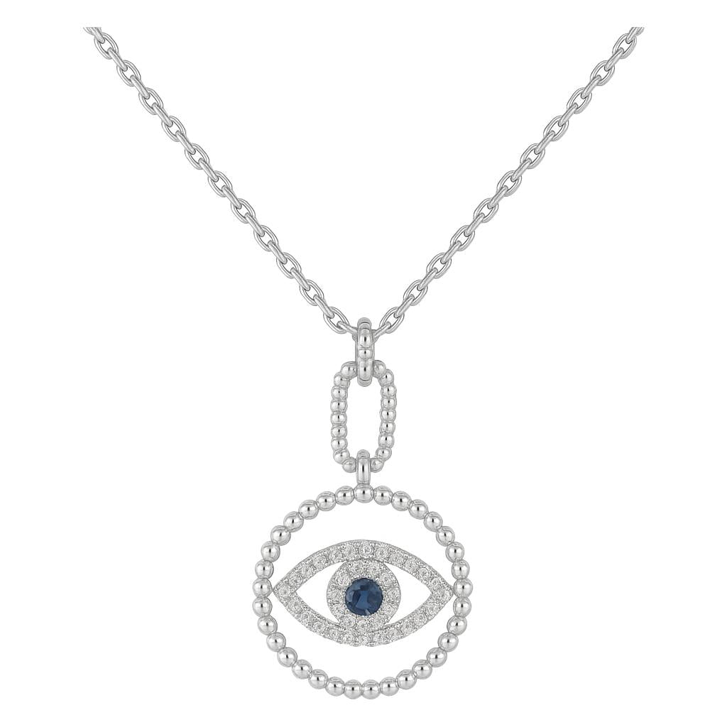 Sapphire Evil Eye Necklace
