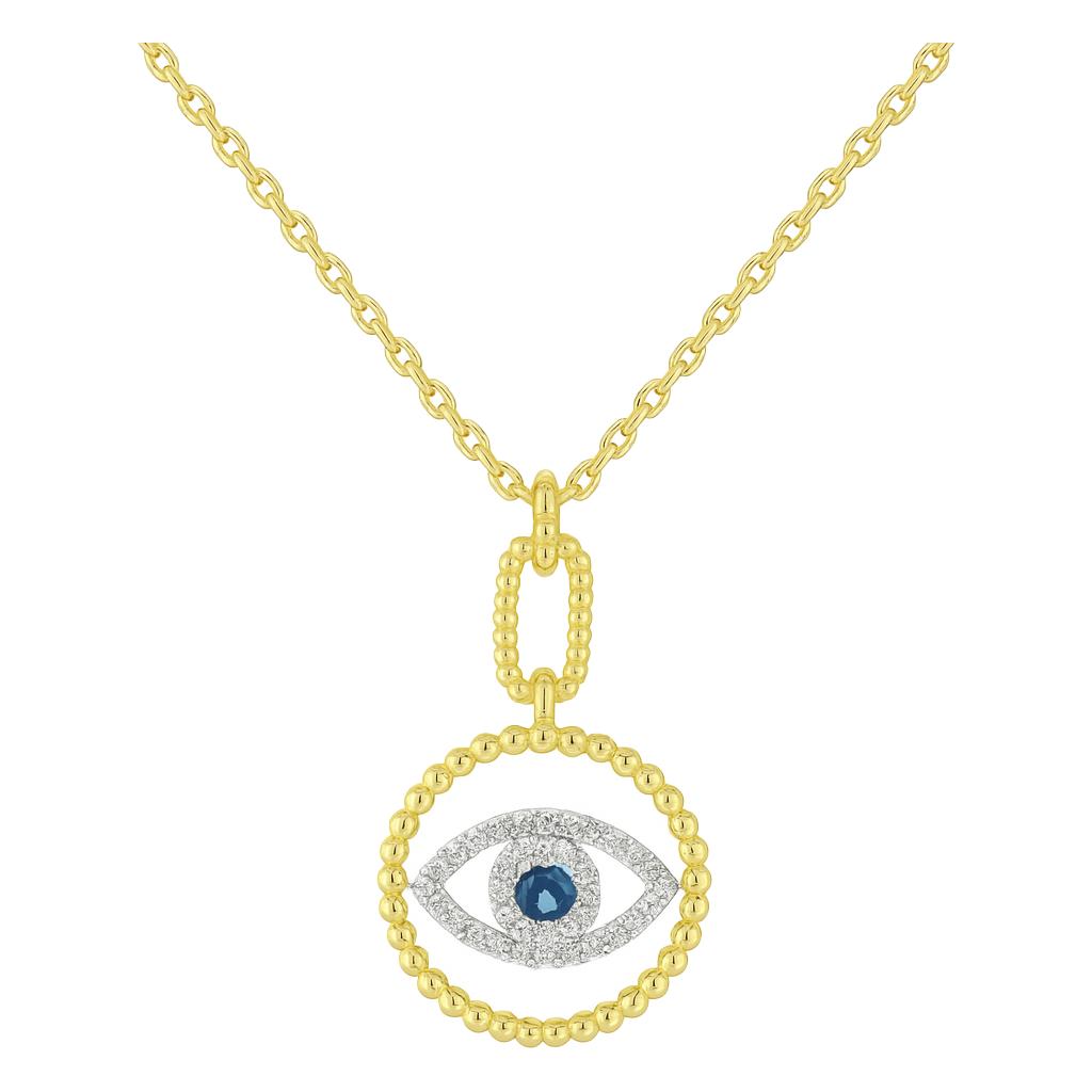Sapphire Evil Eye Necklace