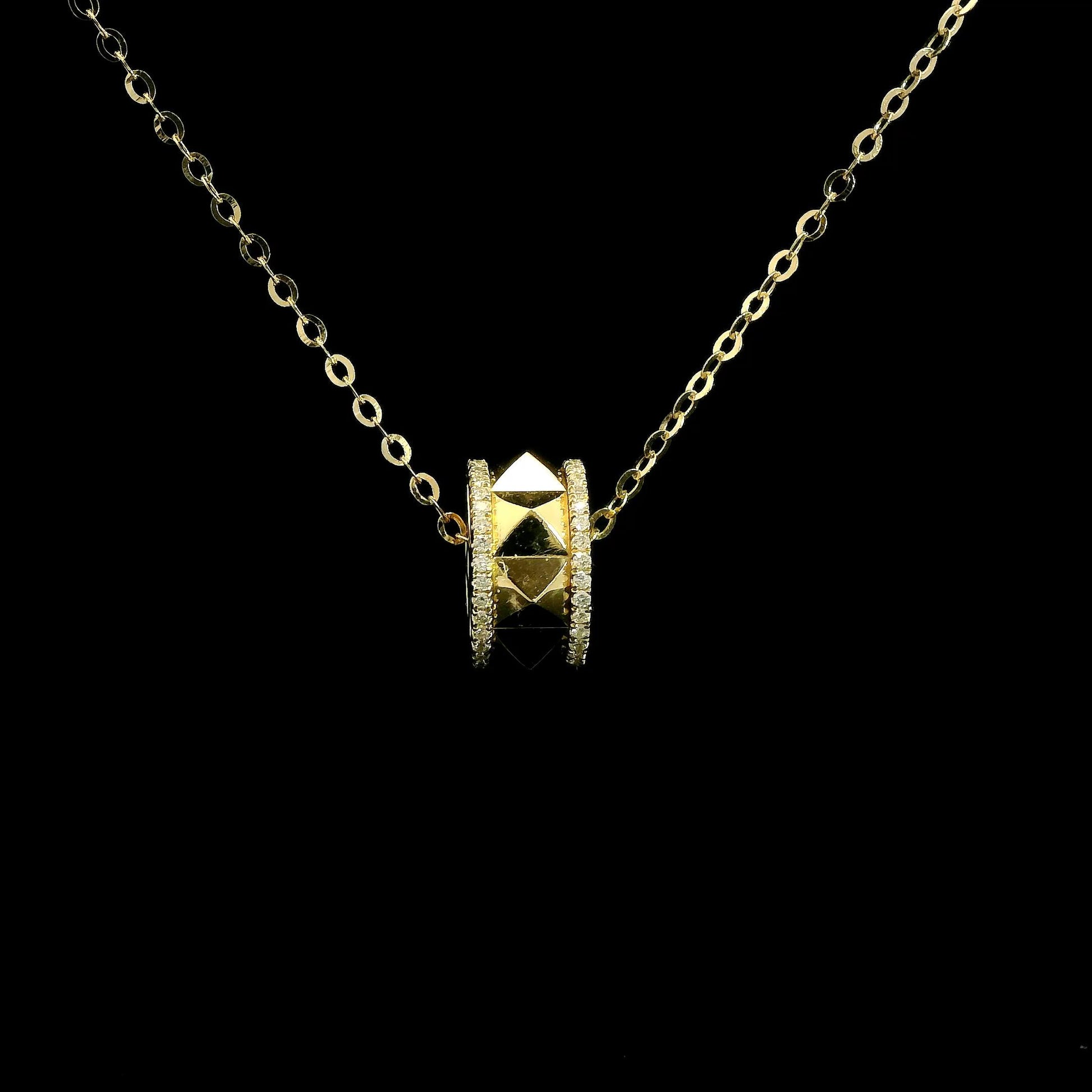 18k Yellow Gold Tufted Barrel Pendant
