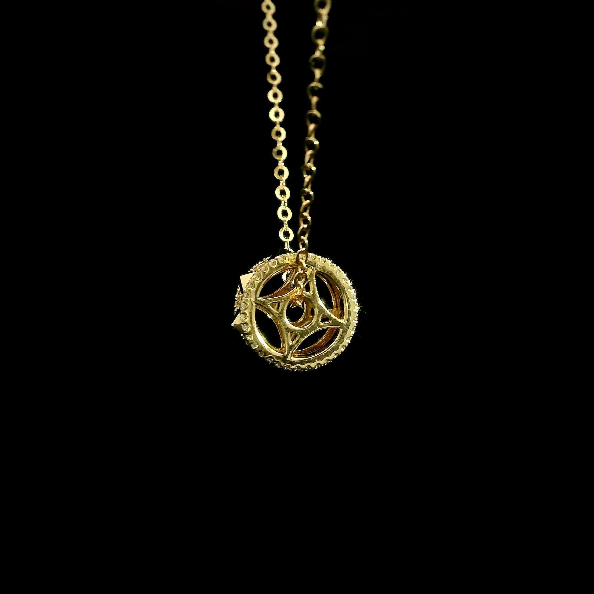 18k Yellow Gold Tufted Barrel Pendant