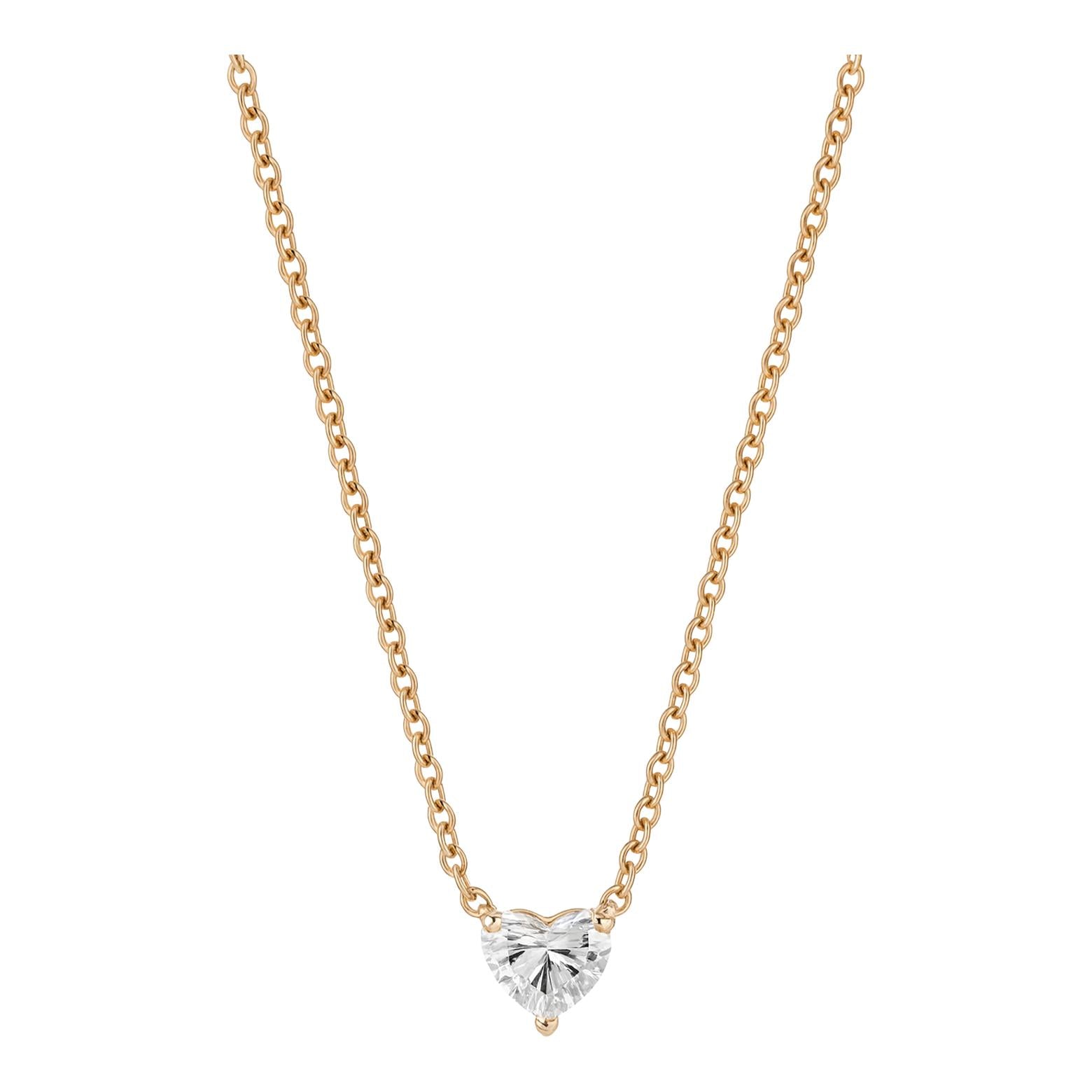 Heart Solitaire Diamond Necklace