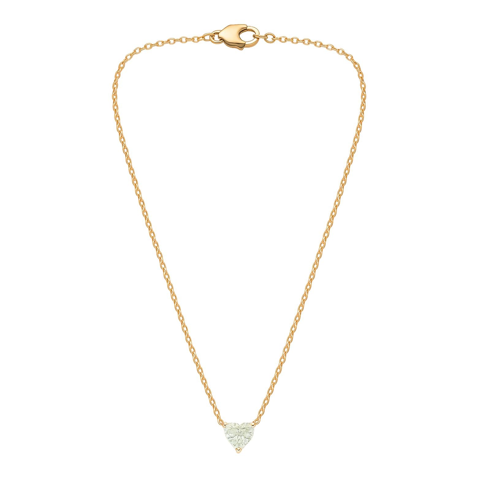 Heart Solitaire Diamond Necklace