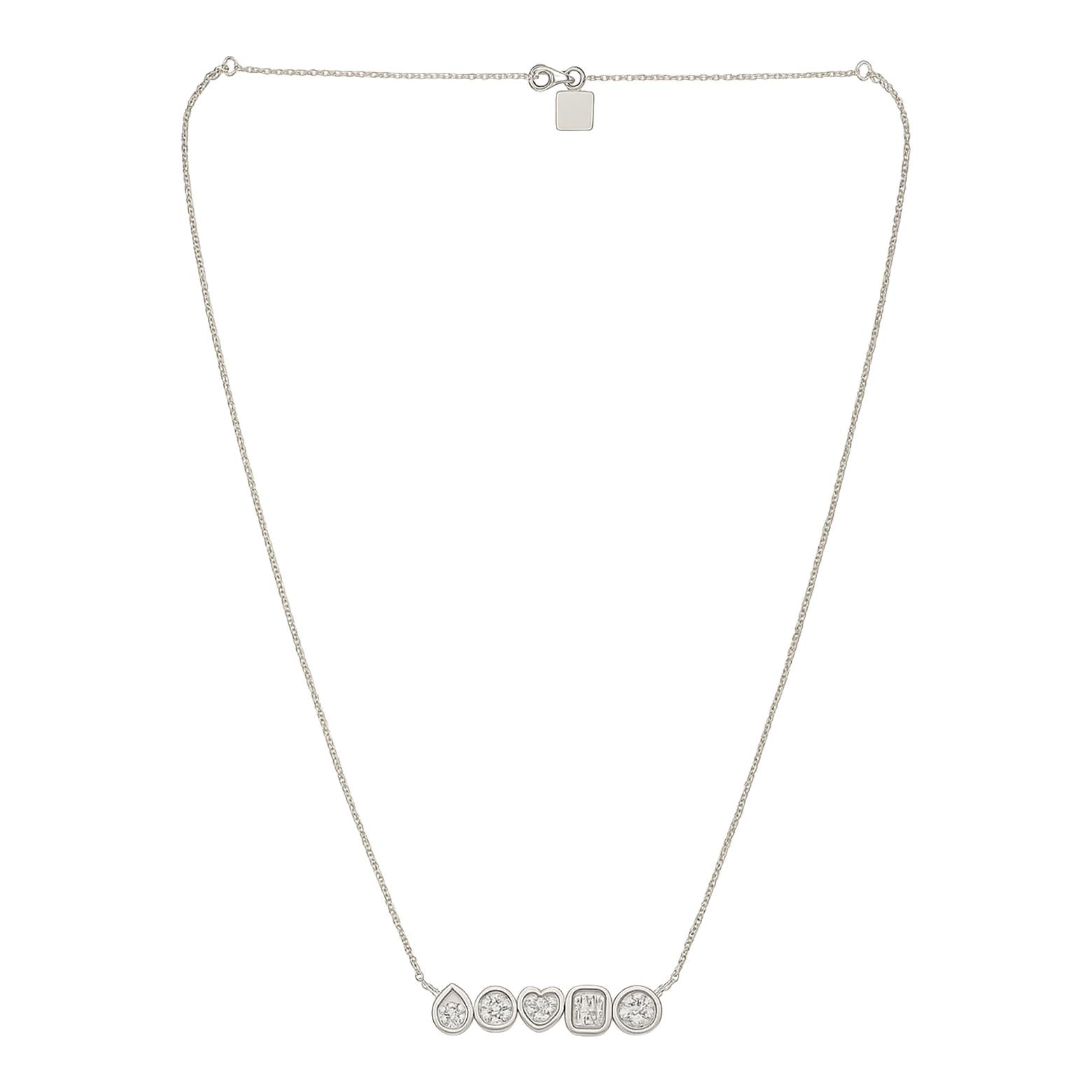 Mixed Shape Diamond Bar Necklace