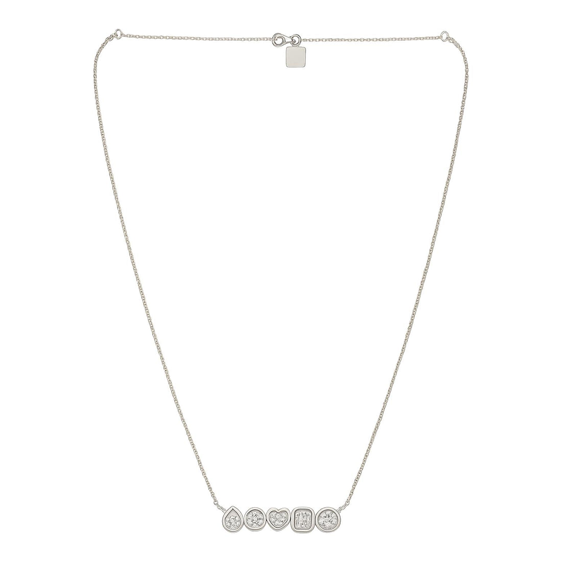 Mixed Shape Diamond Bar Necklace