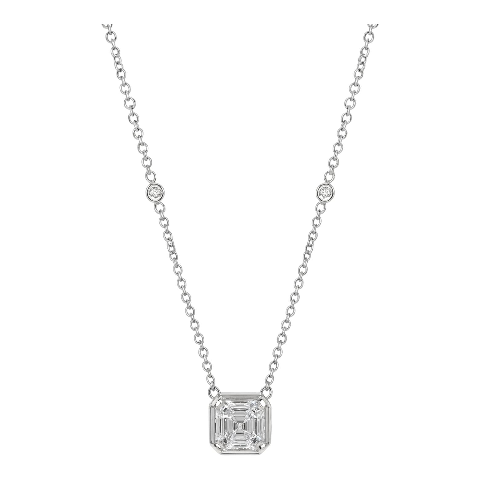 Cushion Diamond Station Necklace