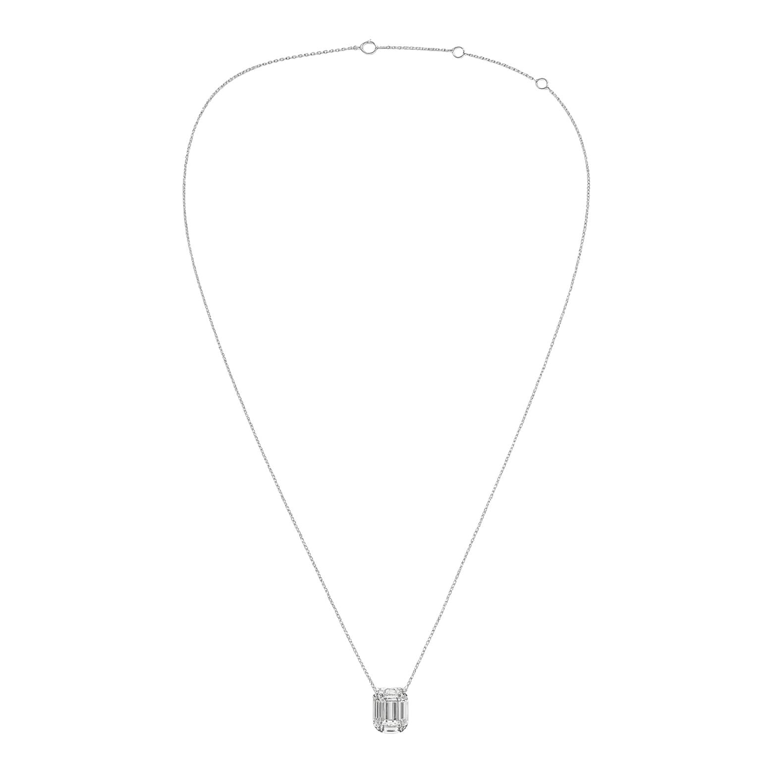 Emerald Cluster Diamond Necklace