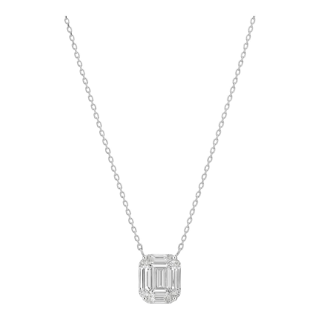 Emerald Cluster Diamond Necklace