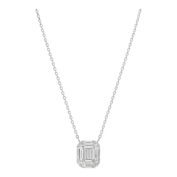 Emerald Cluster Diamond Necklace