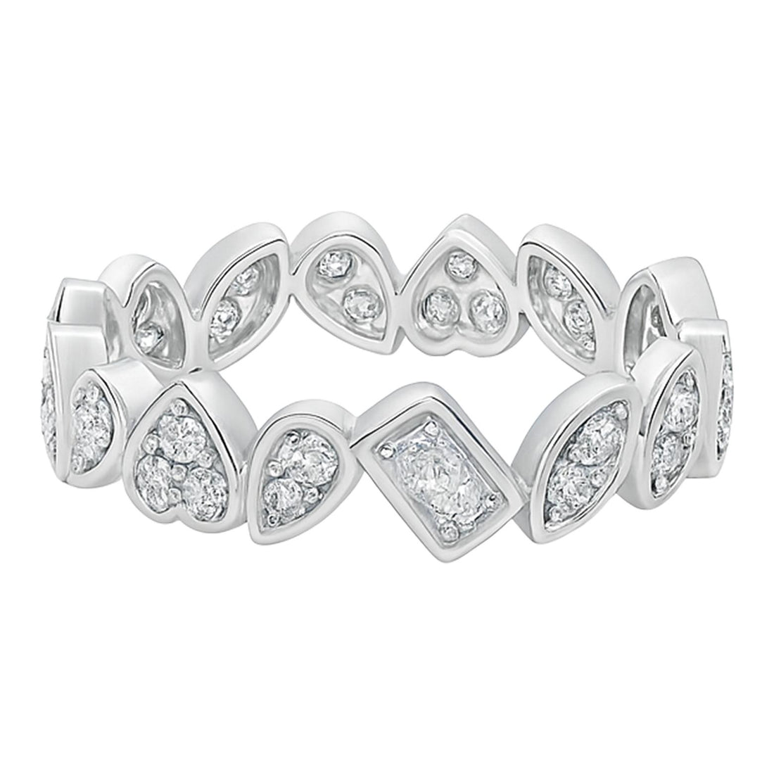 Bezel-Set Diamond Shape Band
