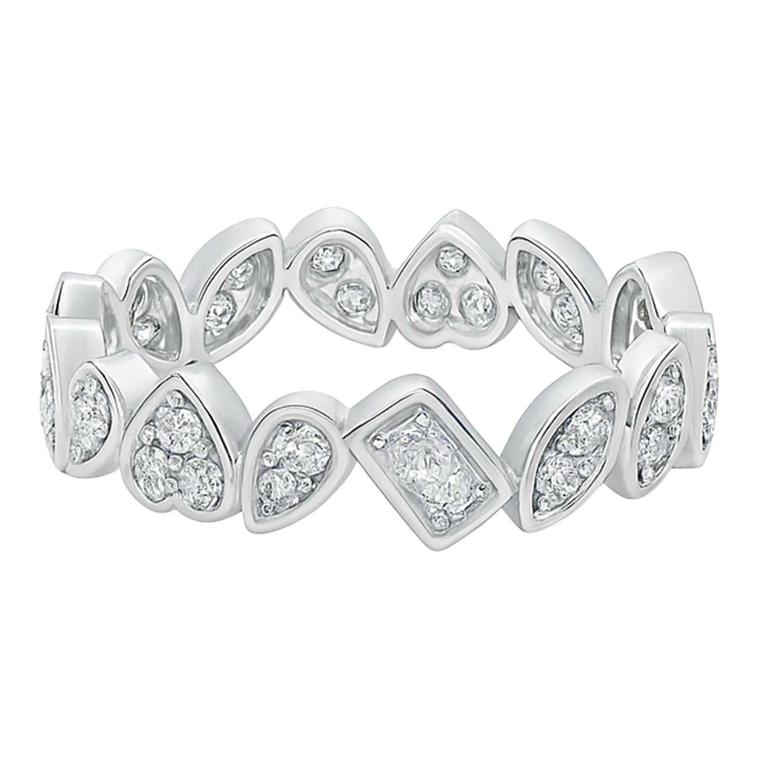 Bezel-Set Diamond Shape Band
