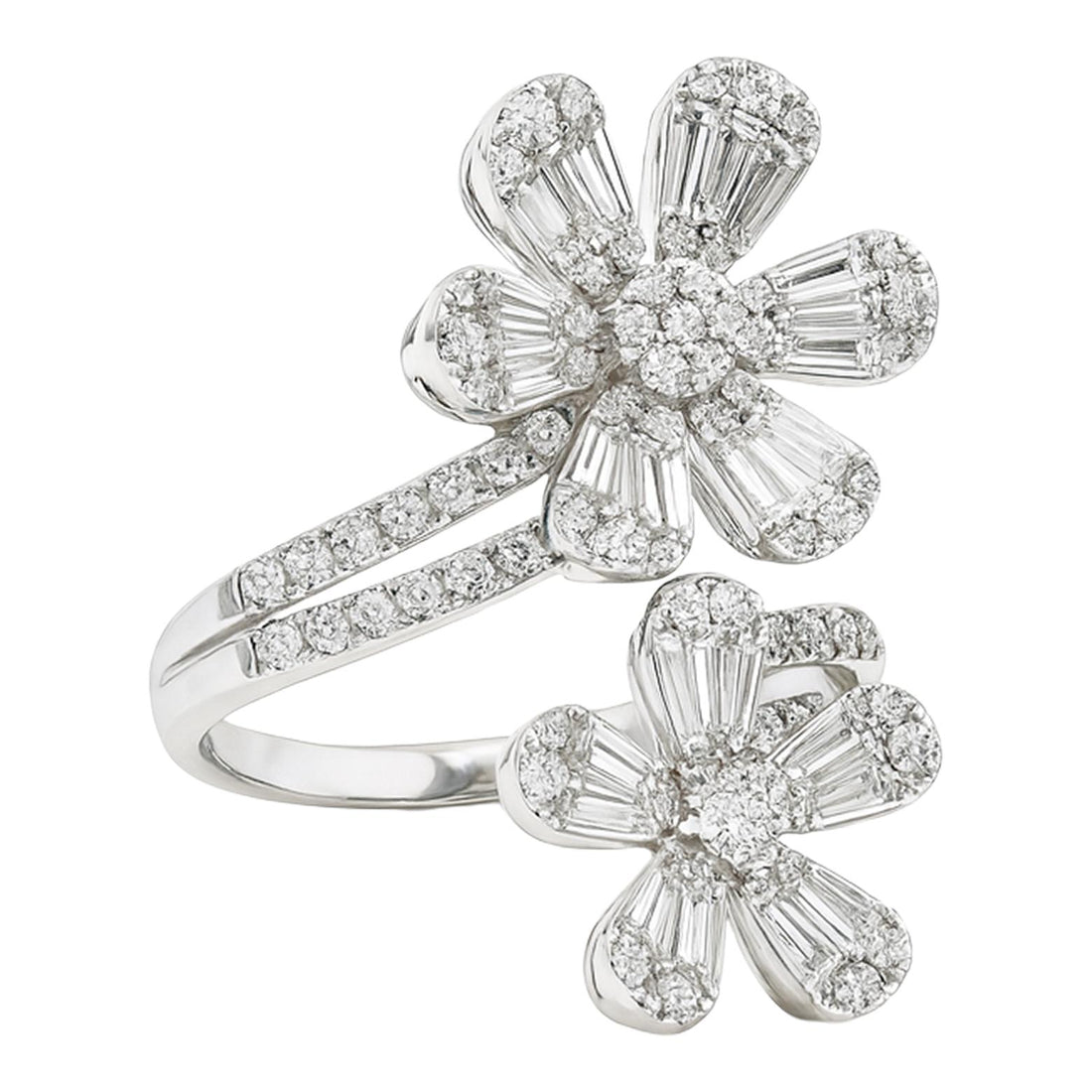 Diamond Double Flower Ring