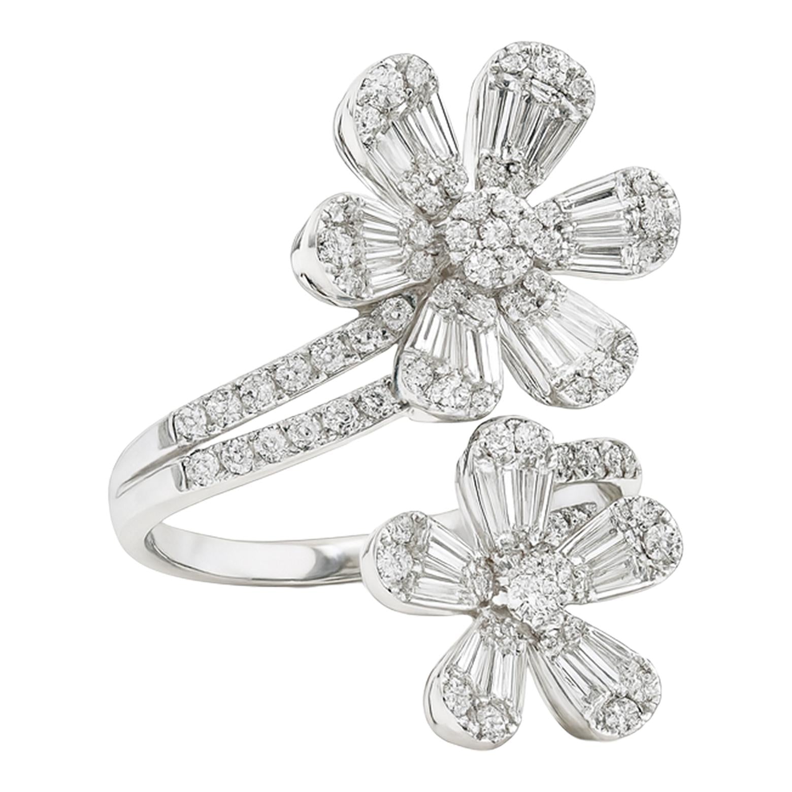 Diamond Double Flower Ring