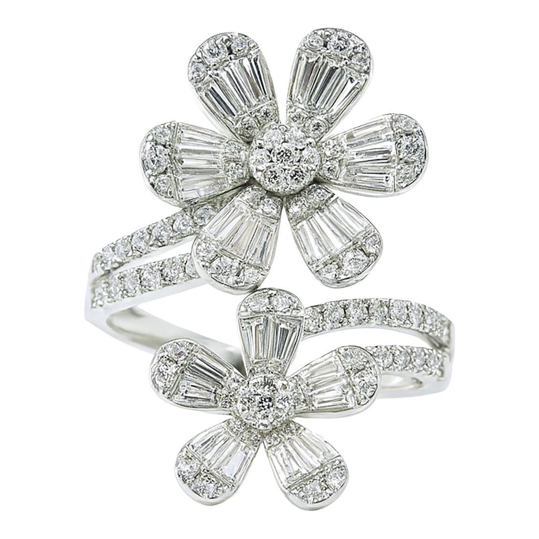 Diamond Double Flower Ring
