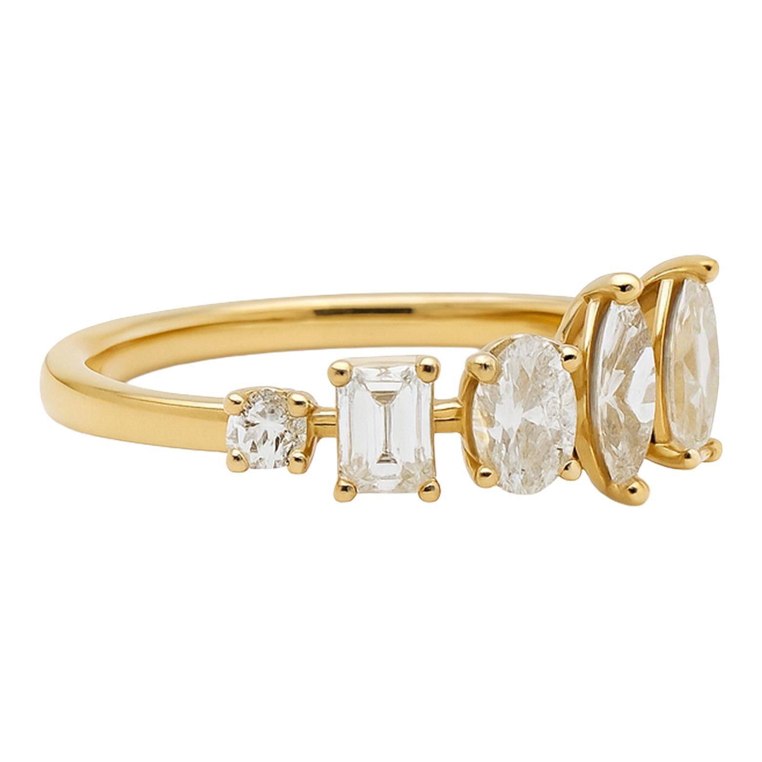 Mixed Cut Diamond Band