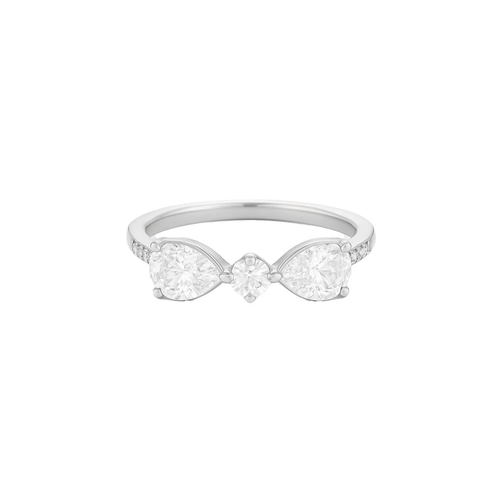 Double Pear Bow Ring