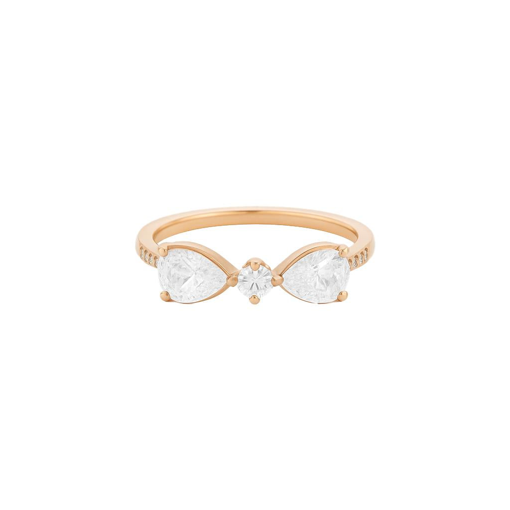 Double Pear Bow Ring