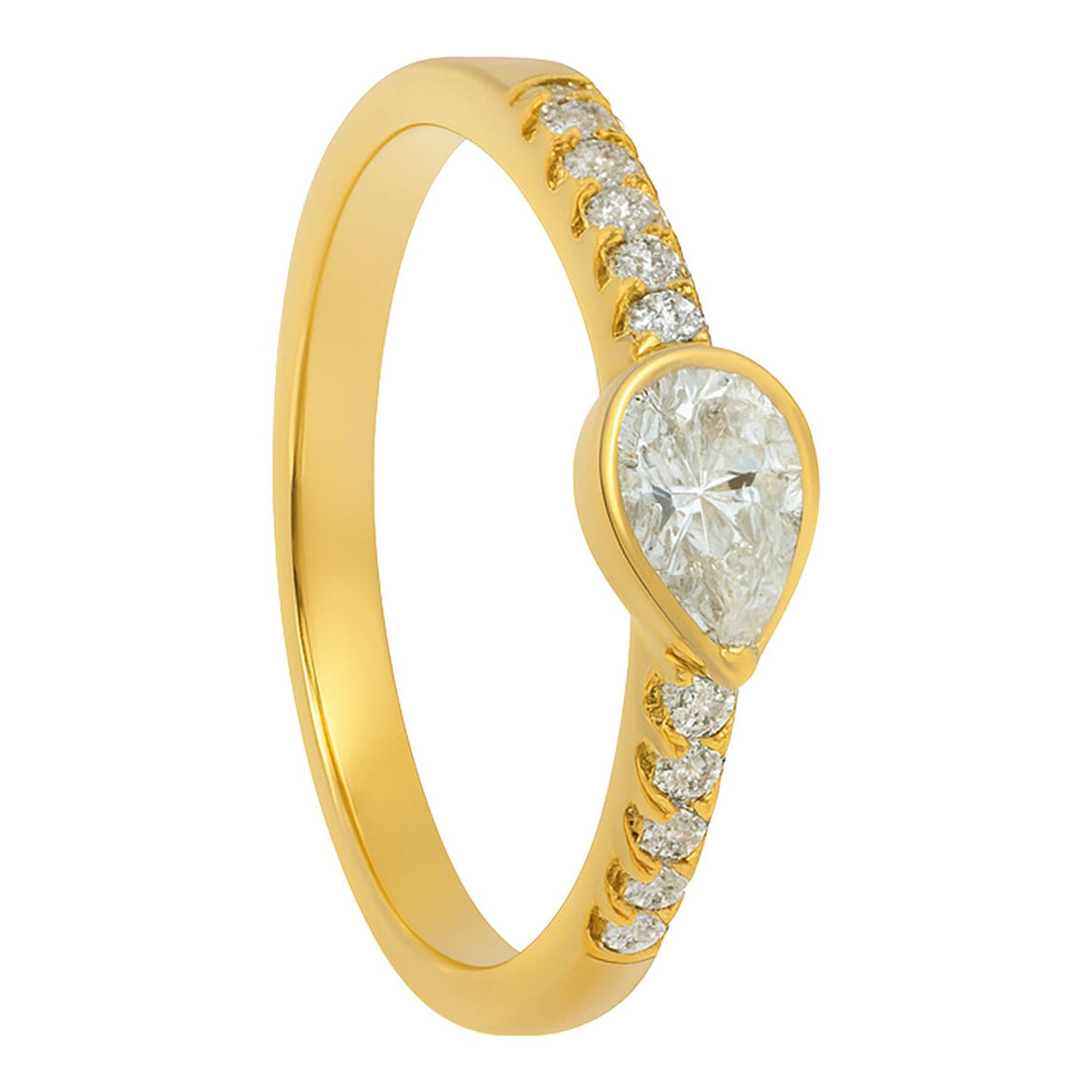Bezel Pear Diamond Ring
