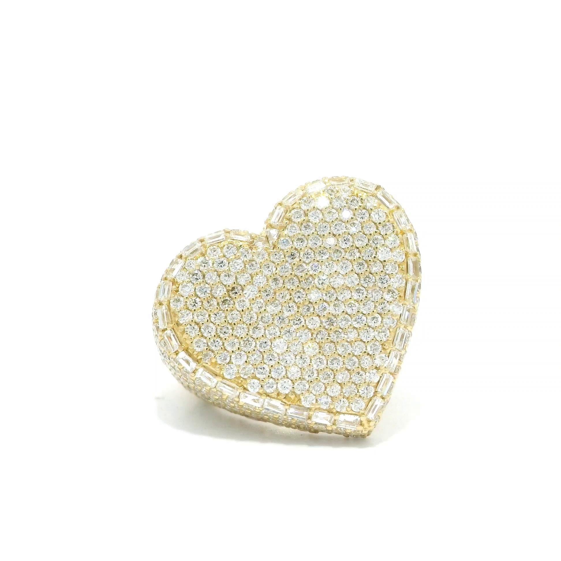 18K Yellow Gold Diamond Heart Ring