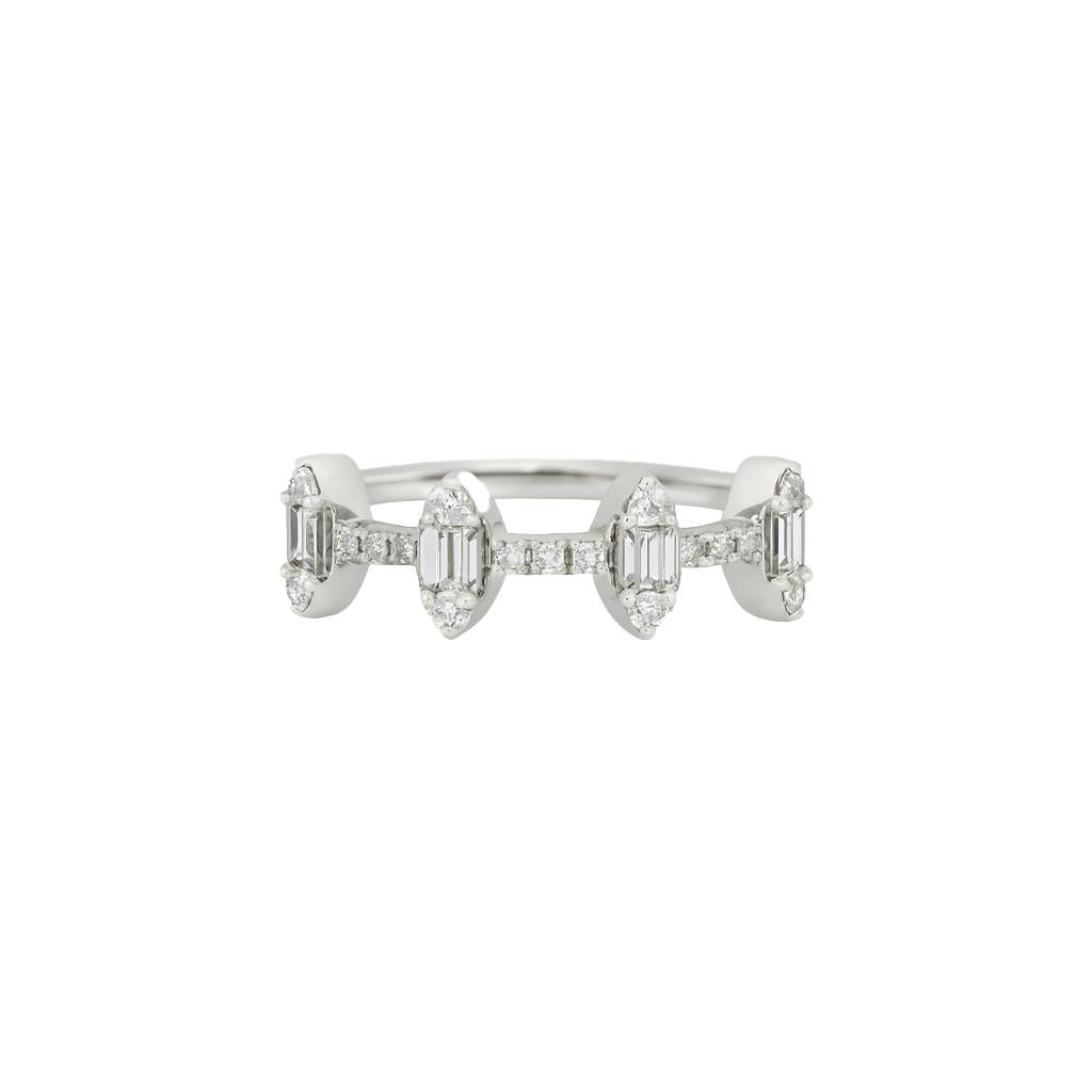Baguette and Round Diamond Ring