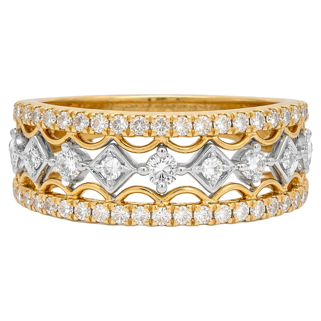 Two-Tone Diamond Crown Band