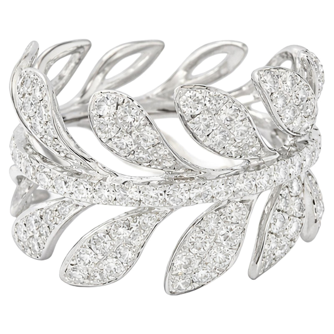 Diamond Leaf Wrap Ring