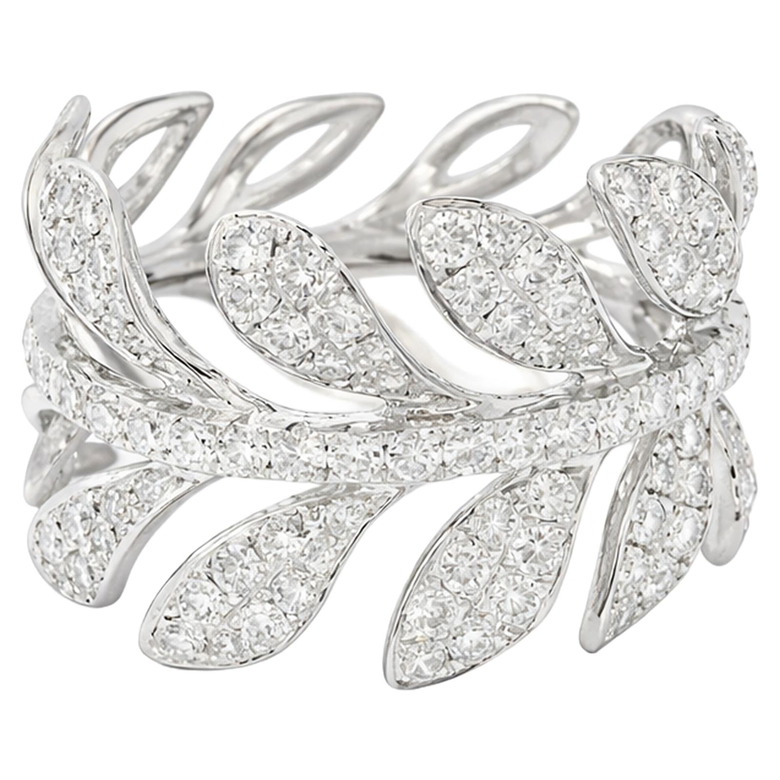 Diamond Leaf Wrap Ring