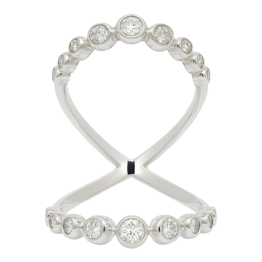 Bezel Diamond Double Band Ring