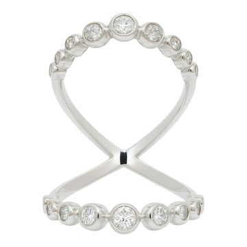 Bezel Diamond Double Band Ring