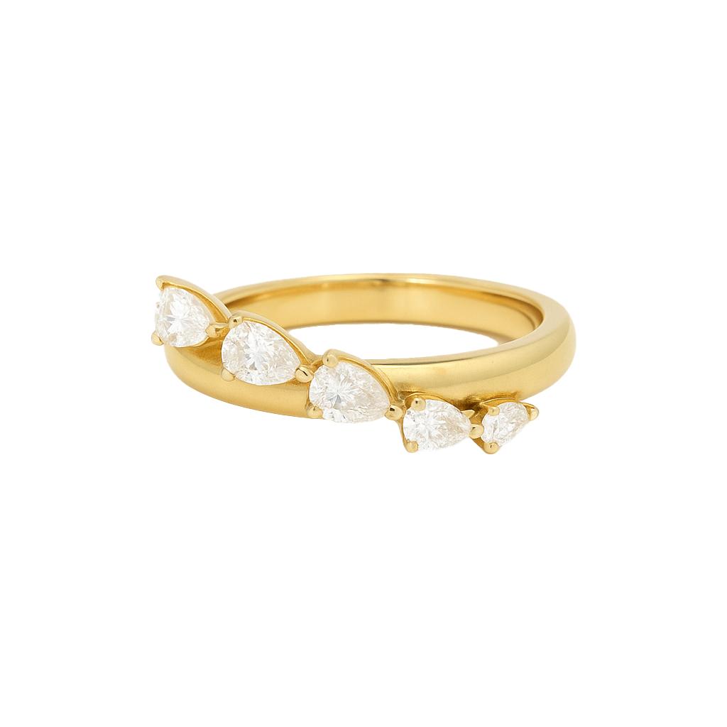 Pear Diamond Tapered Ring