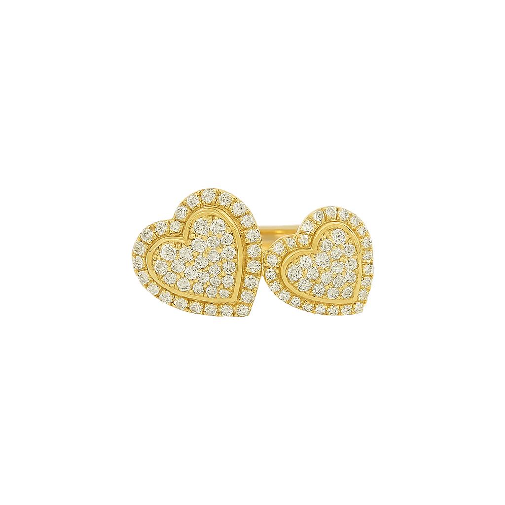 Double Heart Halo Ring