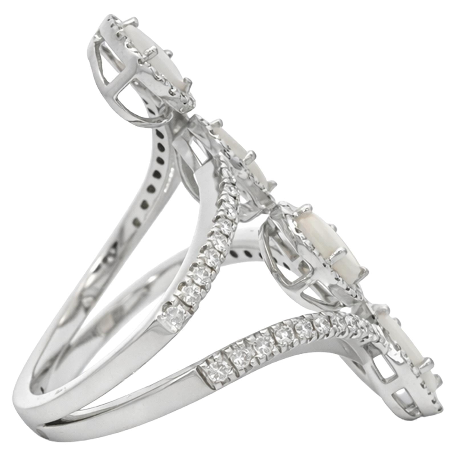 Multi-Oval Opal Diamond Ring