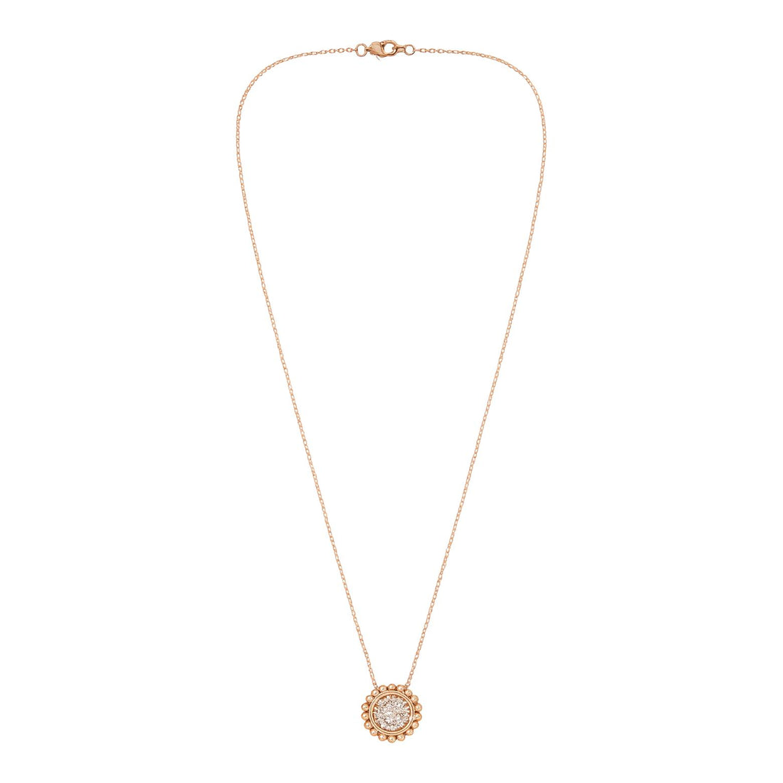 Beaded Pavé Diamond Medallion Necklace