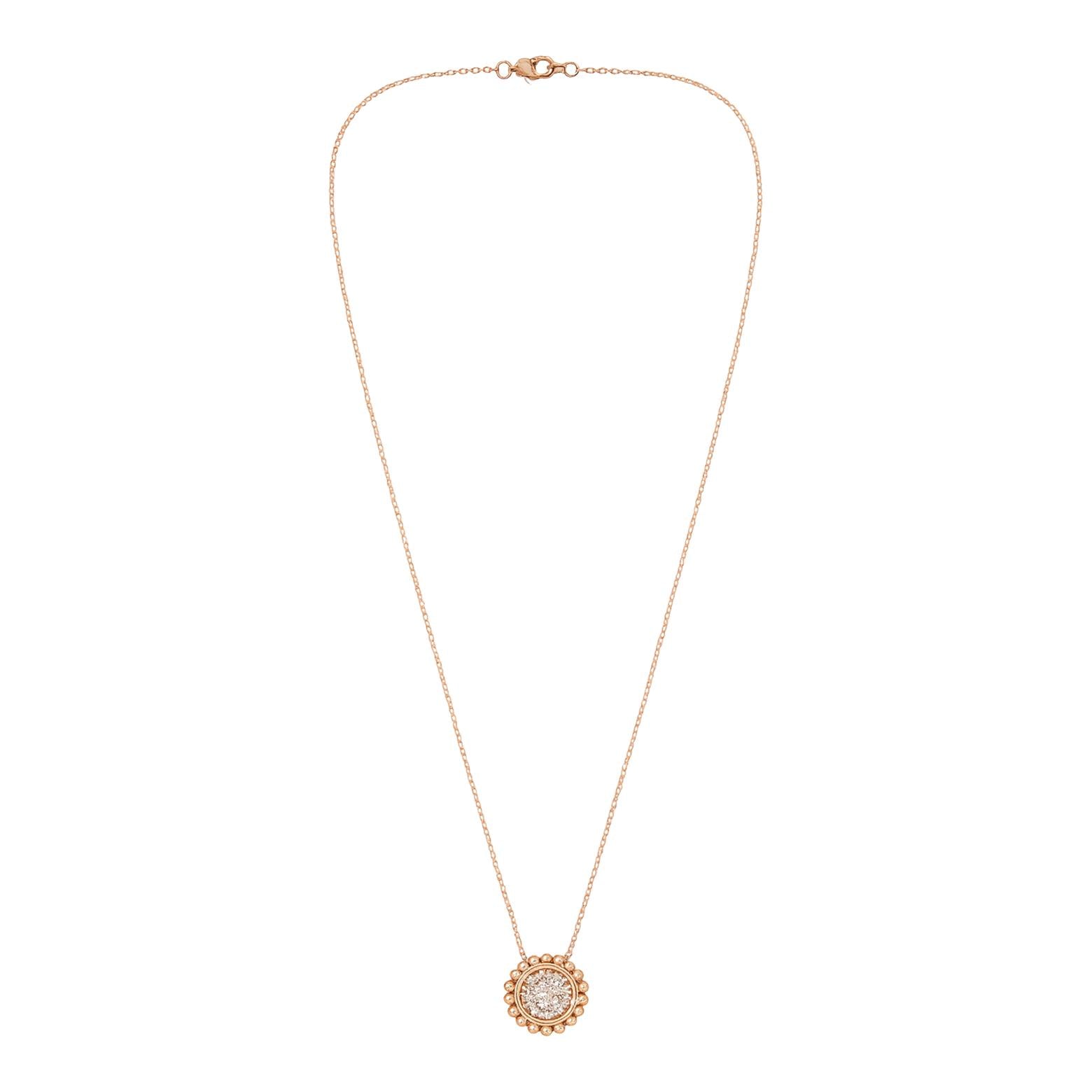 Beaded Pavé Diamond Medallion Necklace