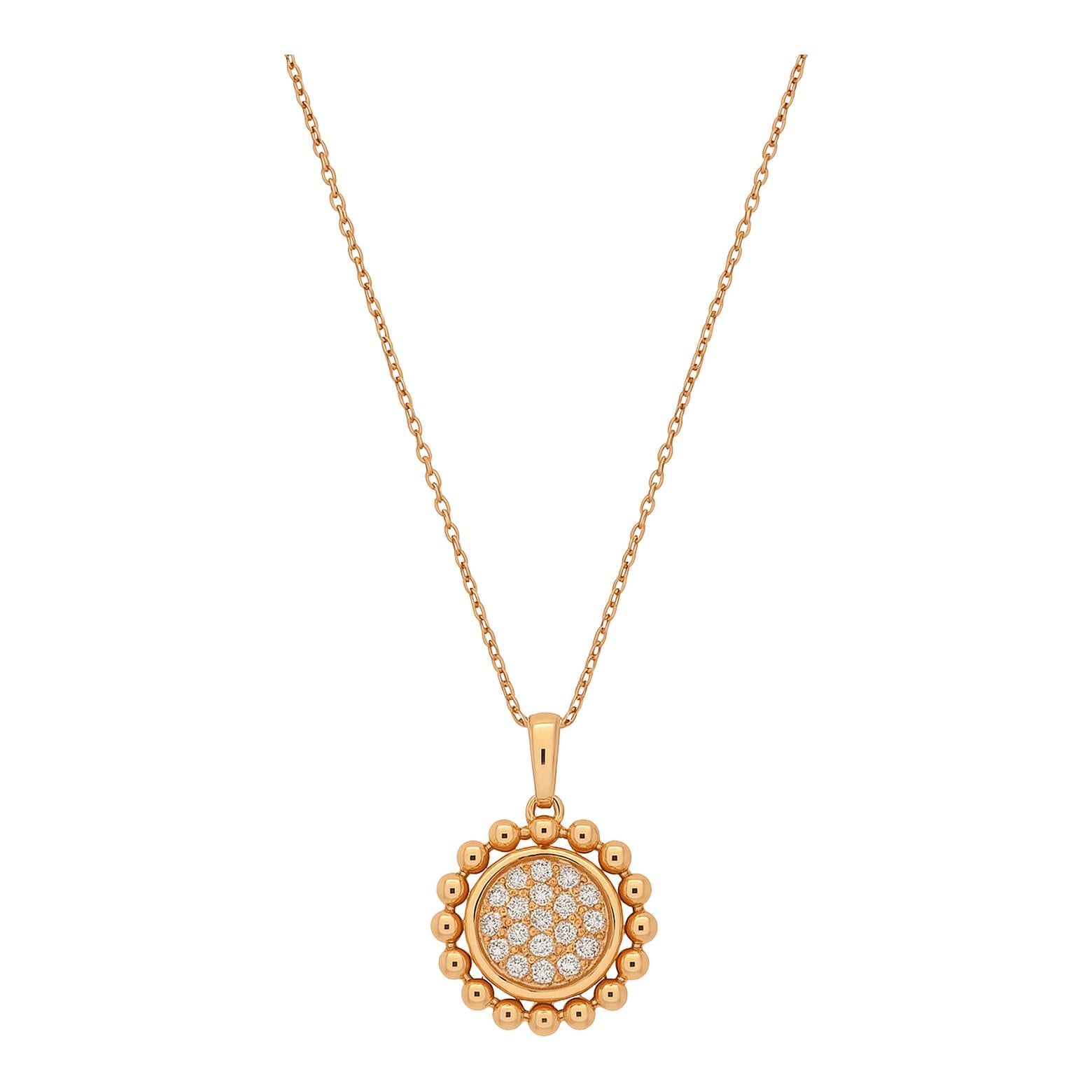 Beaded Pavé Diamond Medallion Necklace