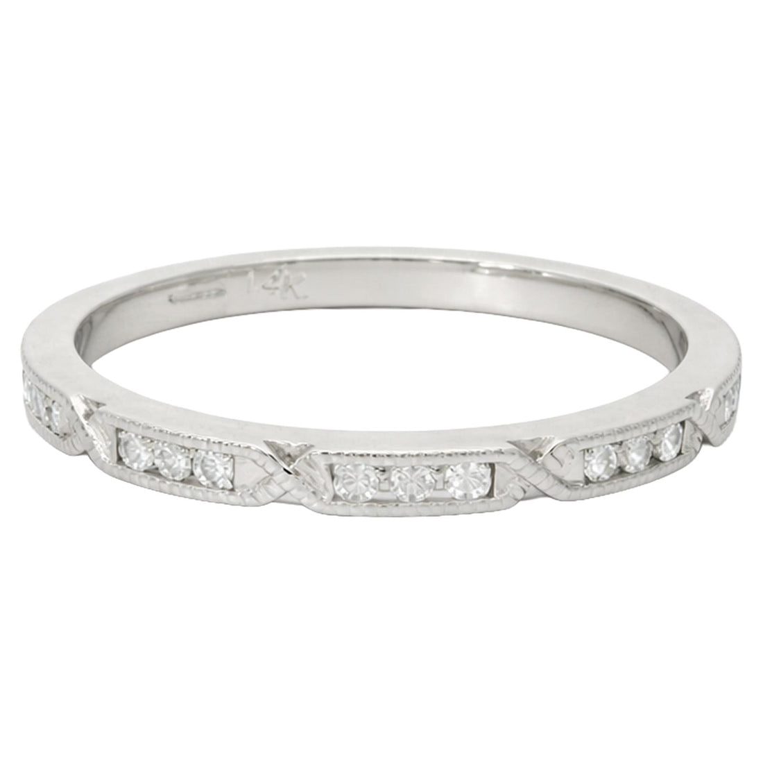 Vintage Scroll Diamond Band