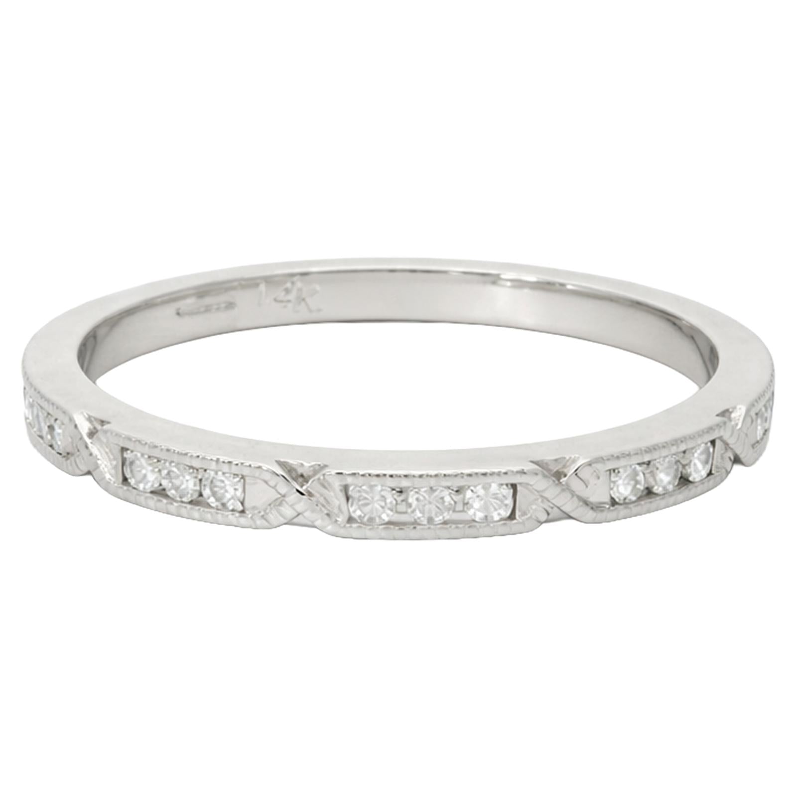Vintage Scroll Diamond Band