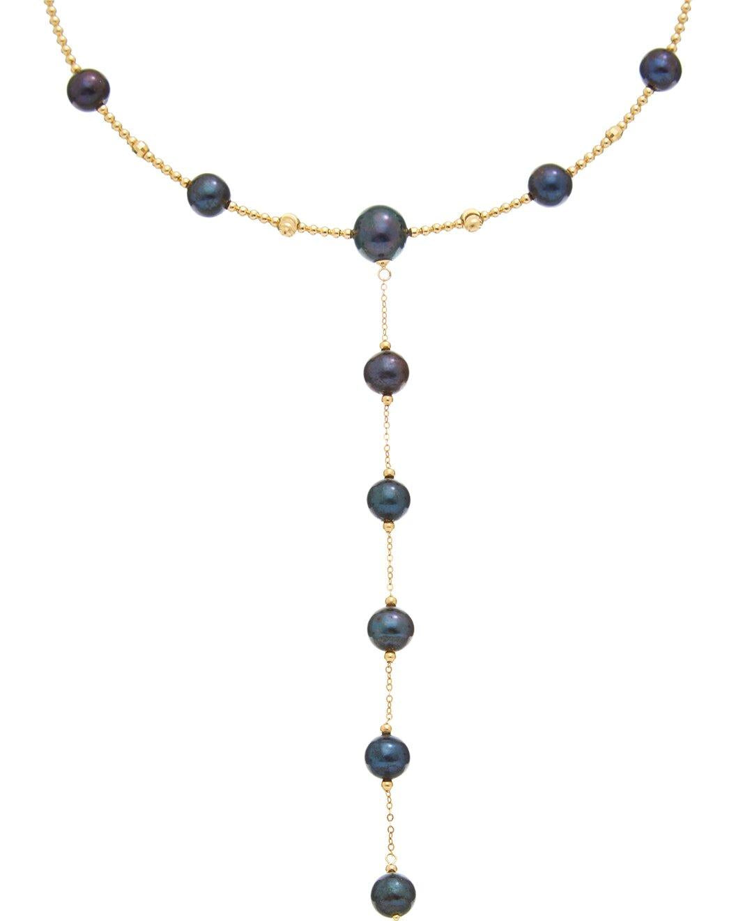 Black Pearl Lariat Choker