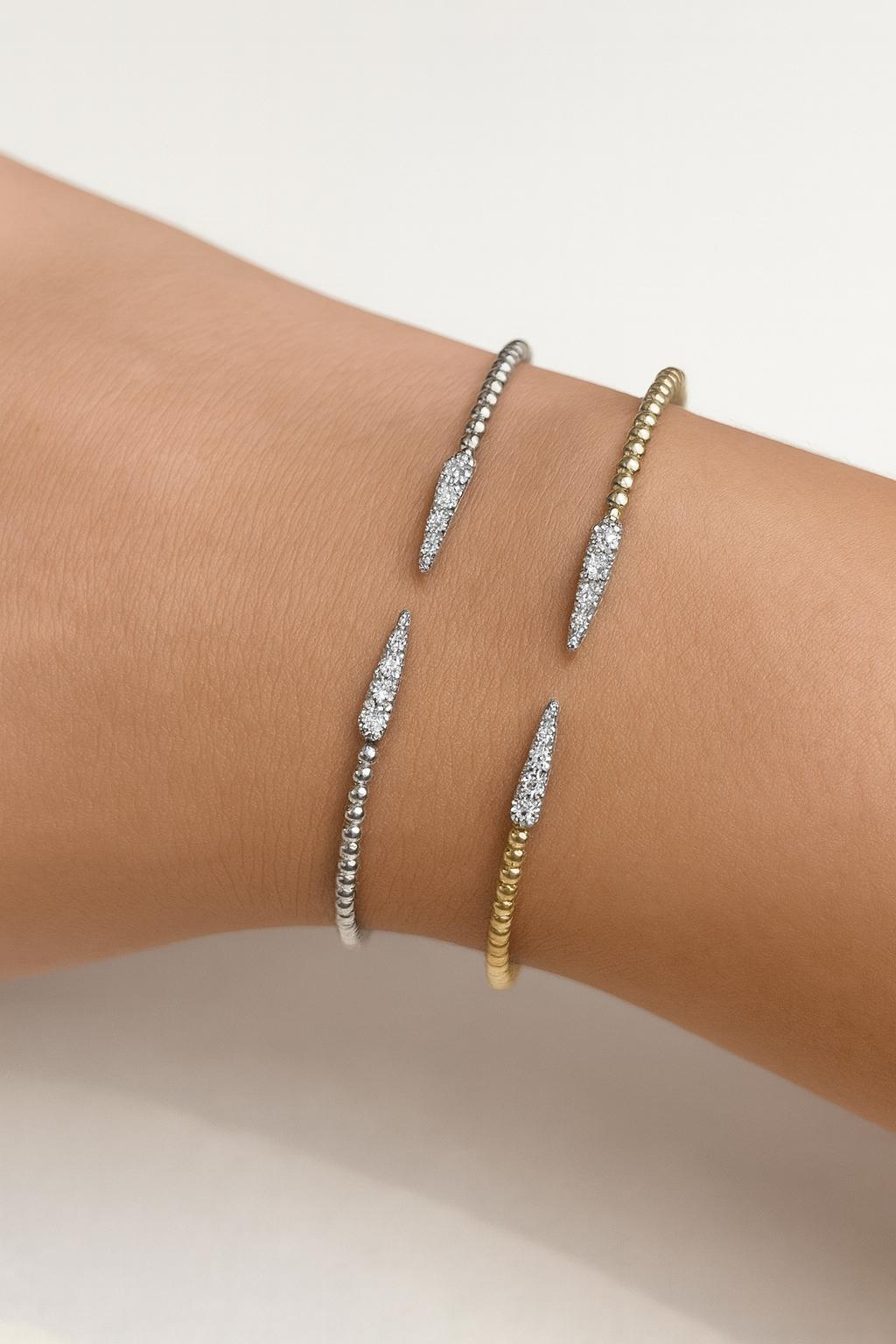 Beaded Diamond Spike Cuff