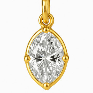 Lab Diamond Oval Bezel Pendant