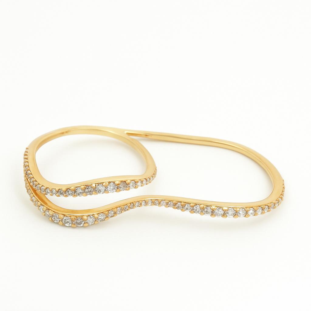 Diamond Double Finger Ring
