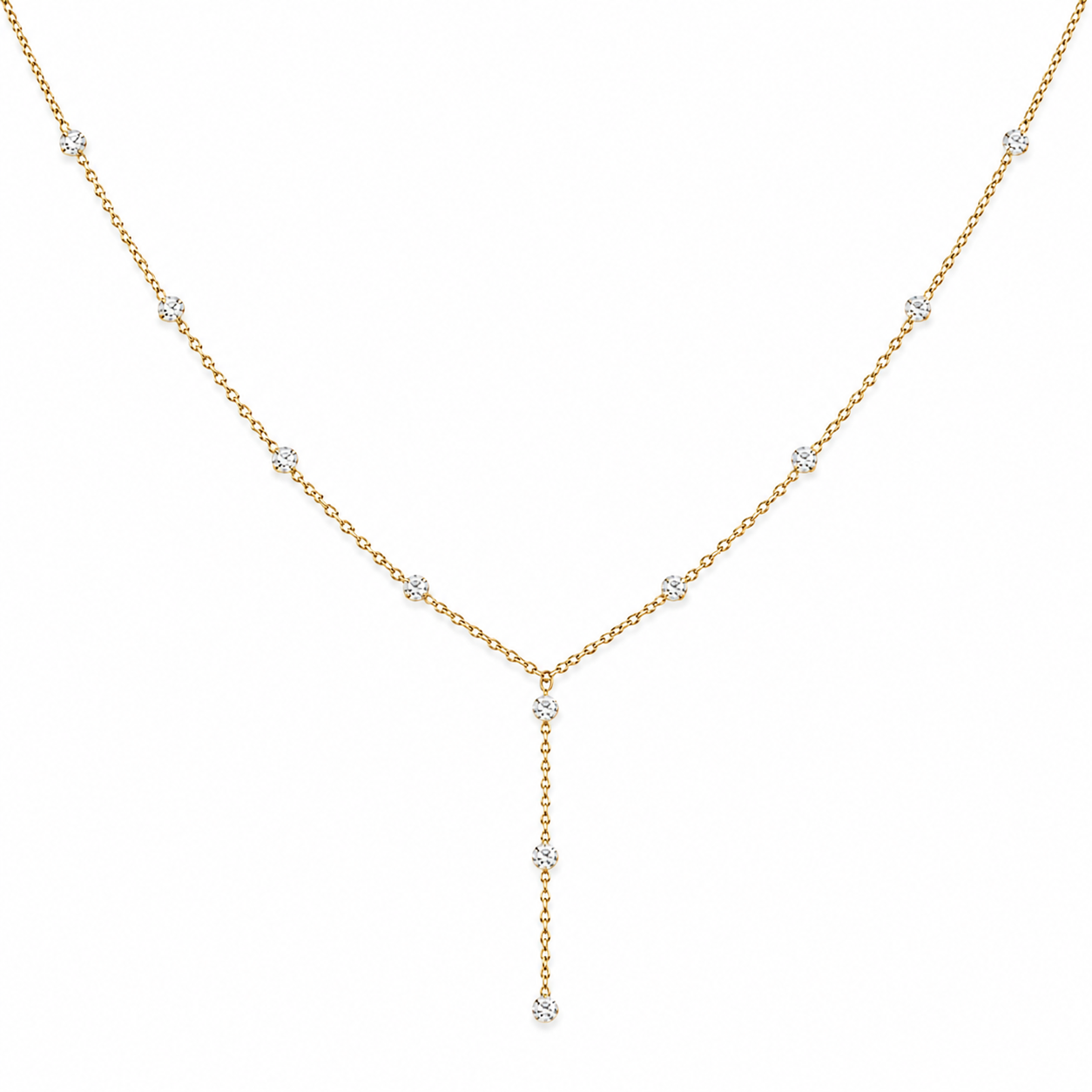 Aurielle Y Diamond Drop Necklace